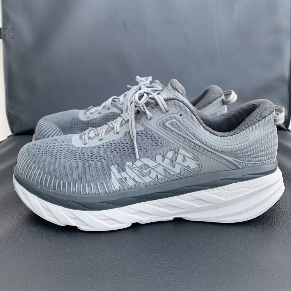 Hoka One Bondi 7 Men’s Shoes Sz 10.5 Ee Gray